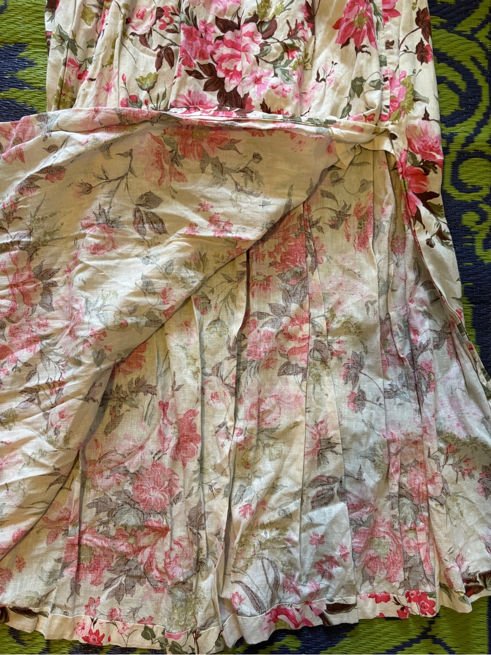 Abercrombie & Fitch Cream Floral Maxi Skirt with Pink Flowers - Picture 6 of 10